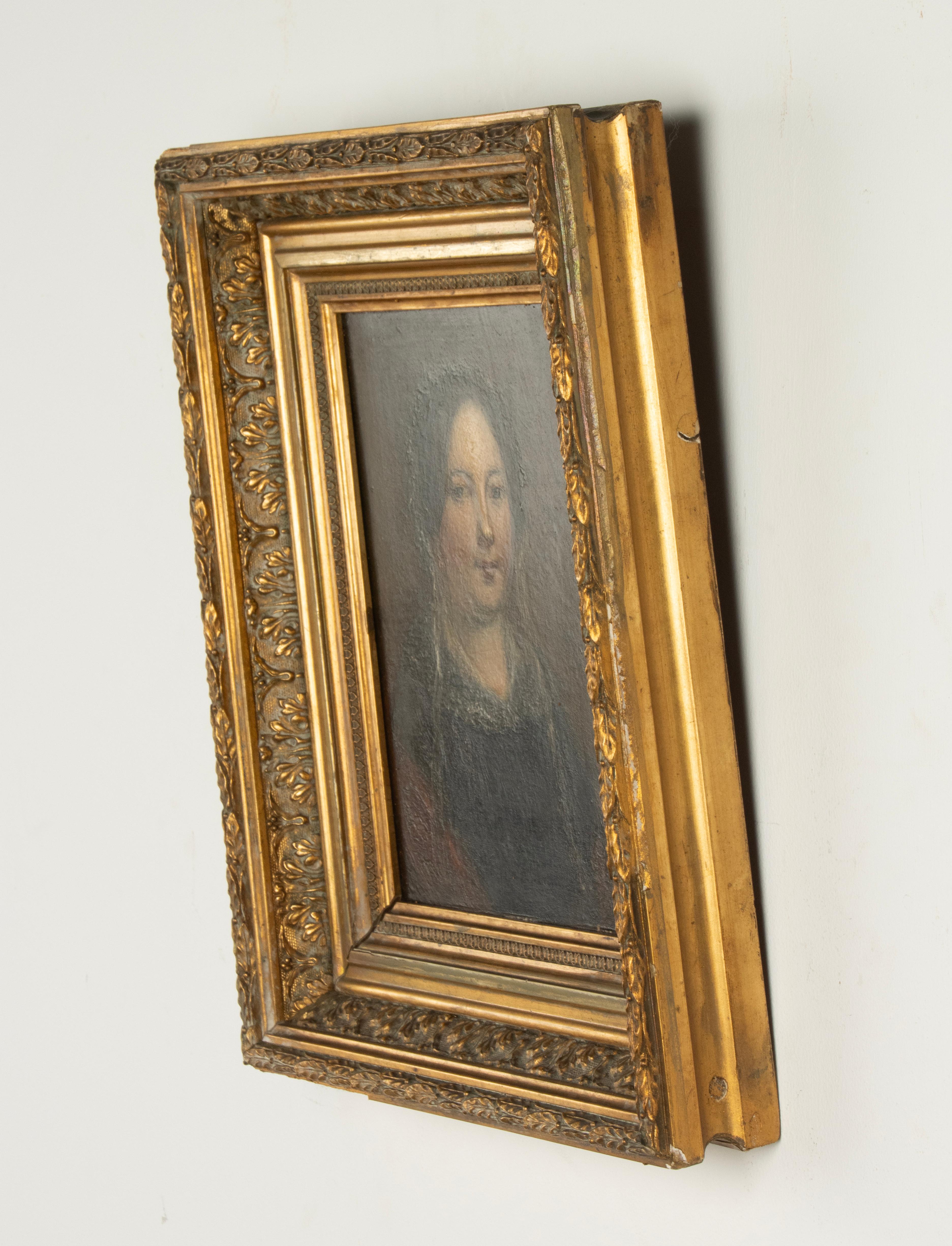 Dipinto a mano Pittura ad olio del XIX secolo - Ritratto di signora - Emélie in vendita