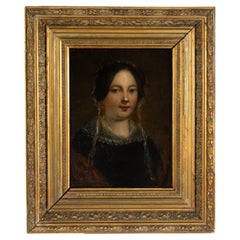 19th-Century Oil Painting - Portrait of a Lady - Emélie