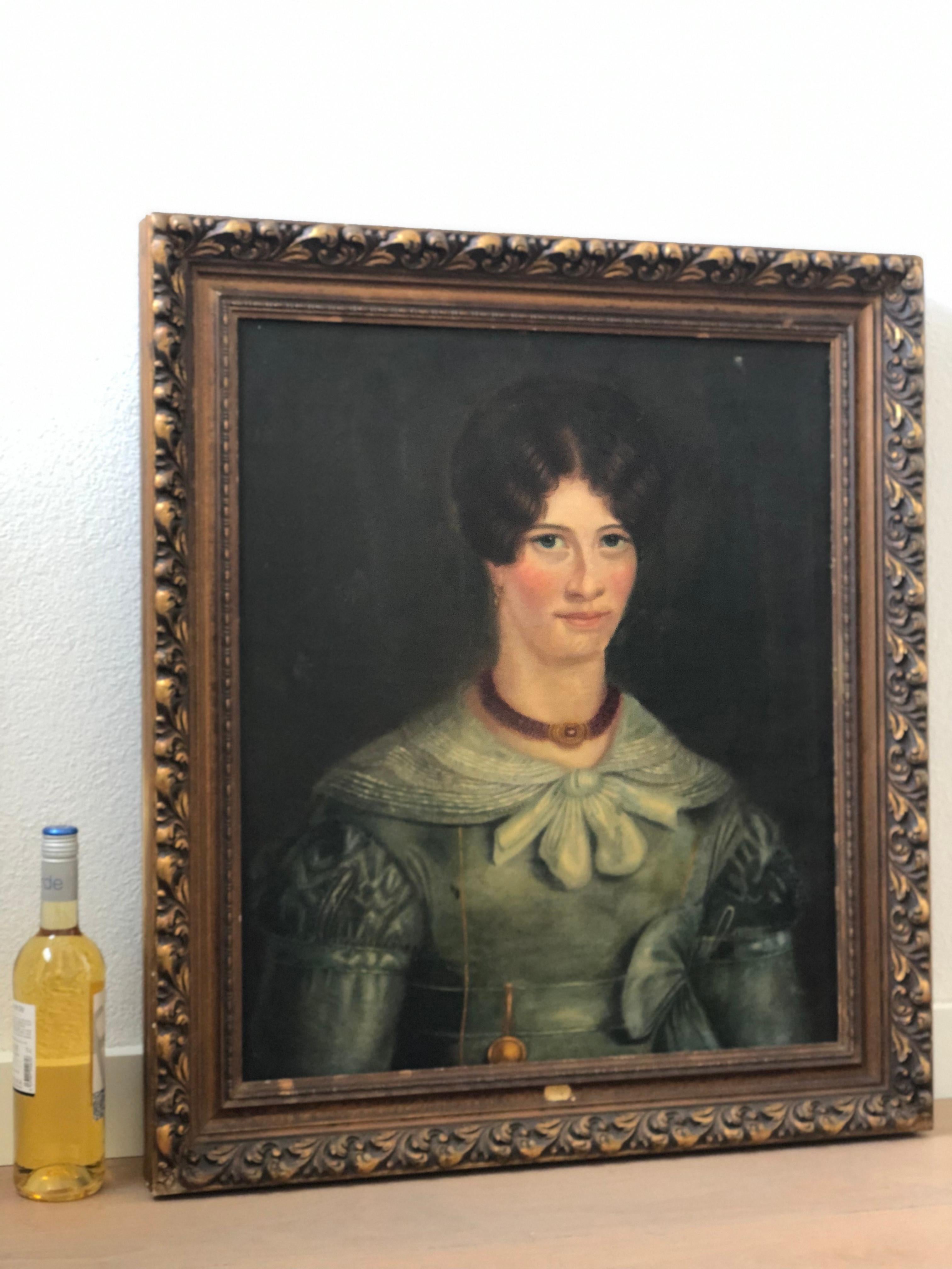 19th Century Oil Painting Portrait of a Woman 3