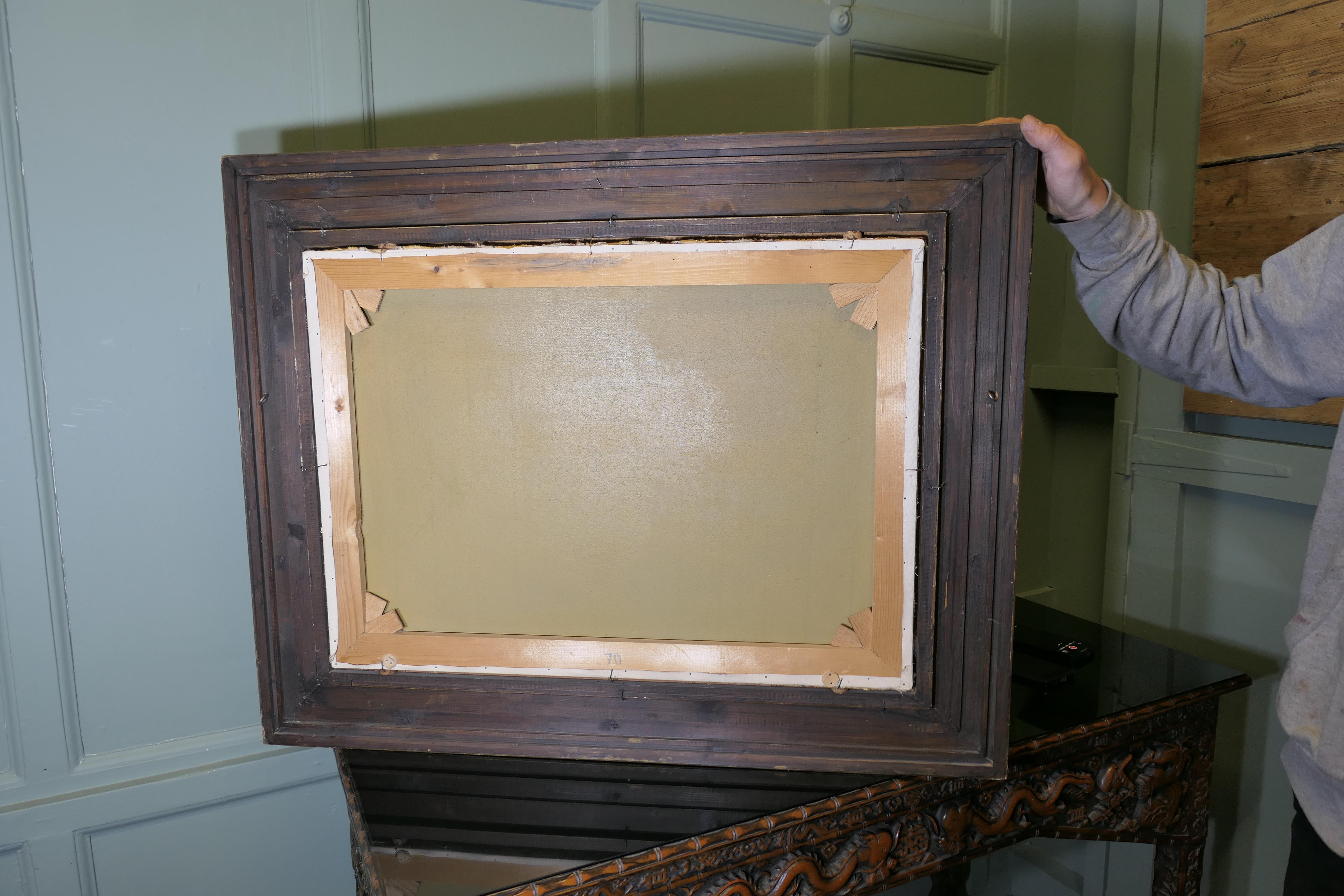Pittura a olio del XIX secolo, firmata W.VDijk, Villaggio dall'acqua in vendita 2