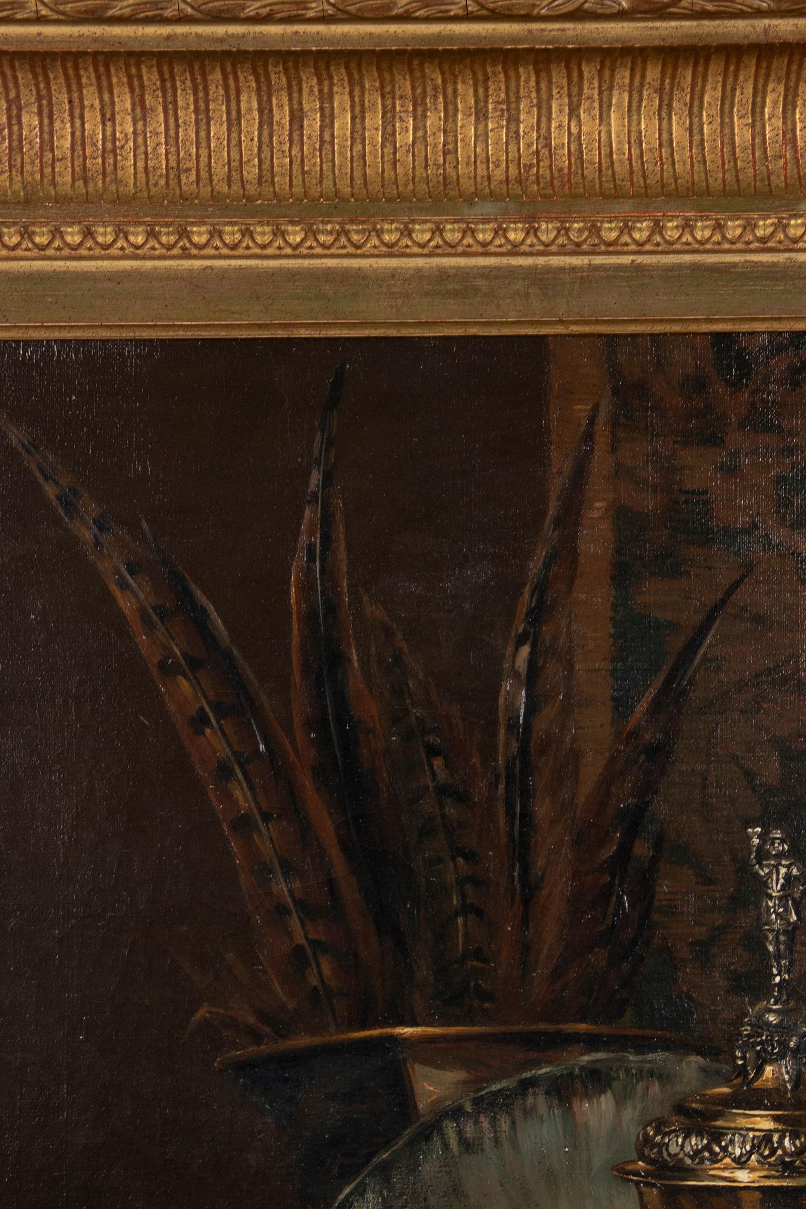 19th Century Oil Painting Still Life by François Joseph Huygens 3