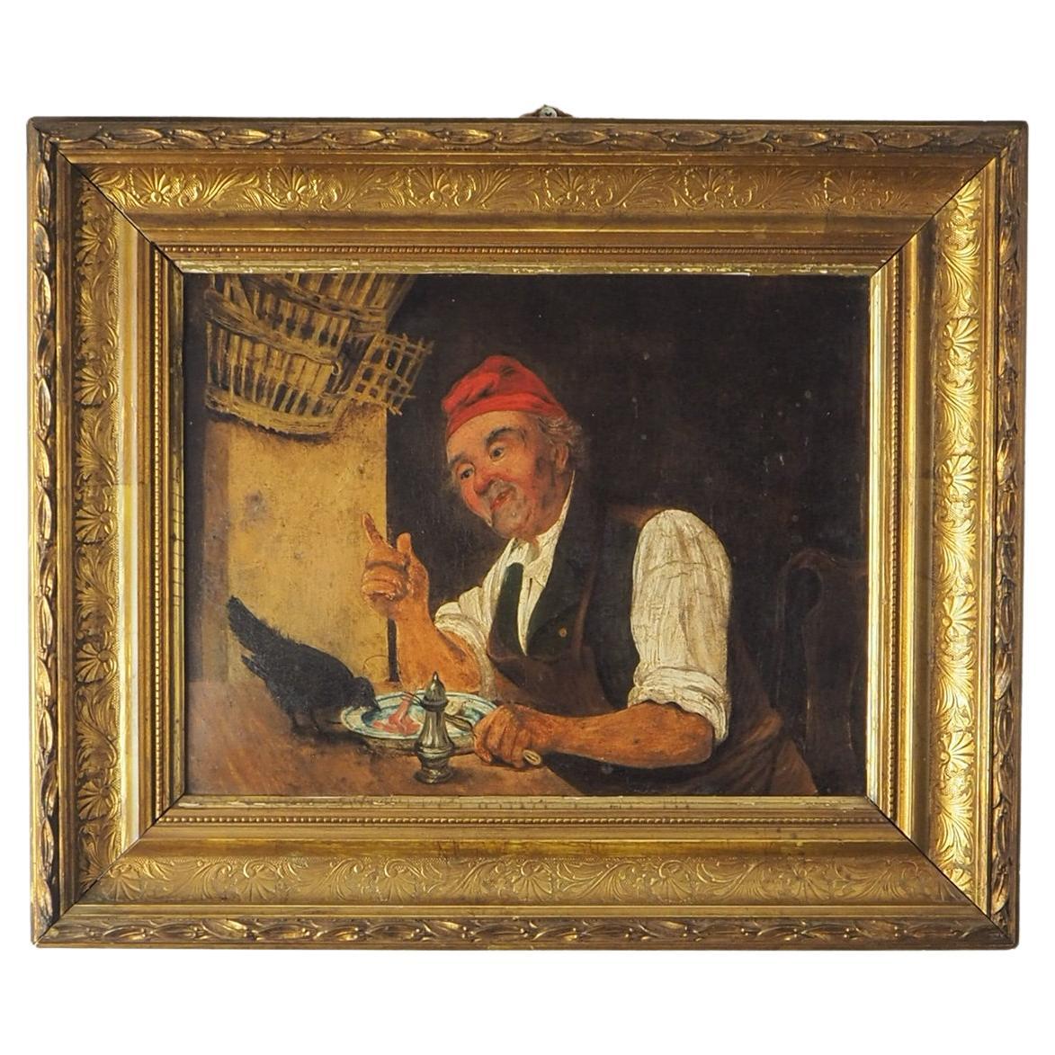 19th Century Oil Painting “Taste of Freedom” – Unsigned For Sale
