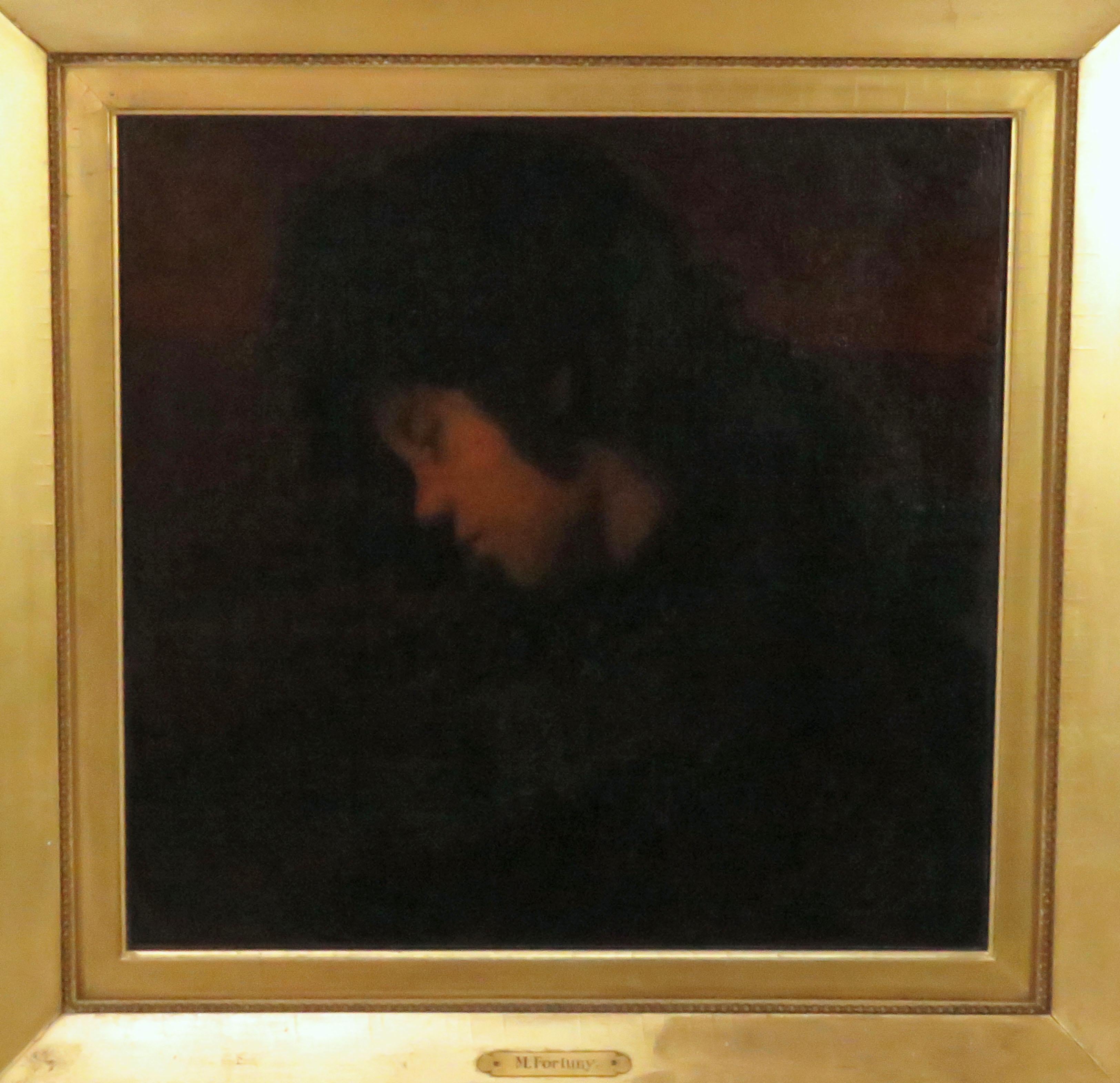 Renaissance-Revival-Profilporträt eines jungen Mannes aus dem späten 19. Jahrhundert, Italienische Schule, ca. 1880.

Dieses stimmungsvolle Porträt stammt von einer prominenten Familie aus North Shore of Boston. Der vergoldete Rahmen trägt eine