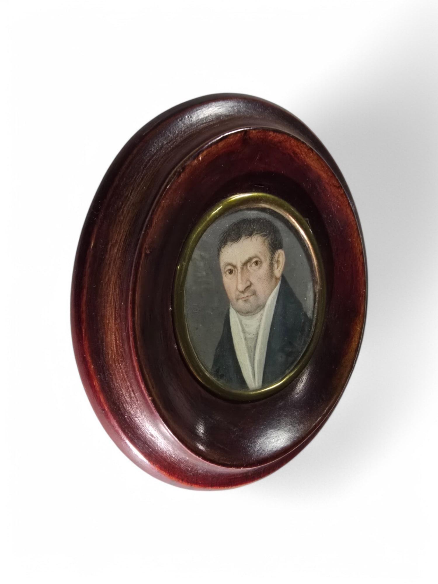 19th-Century Oil Portrait Miniature In Good Condition For Sale In Madrid, ES