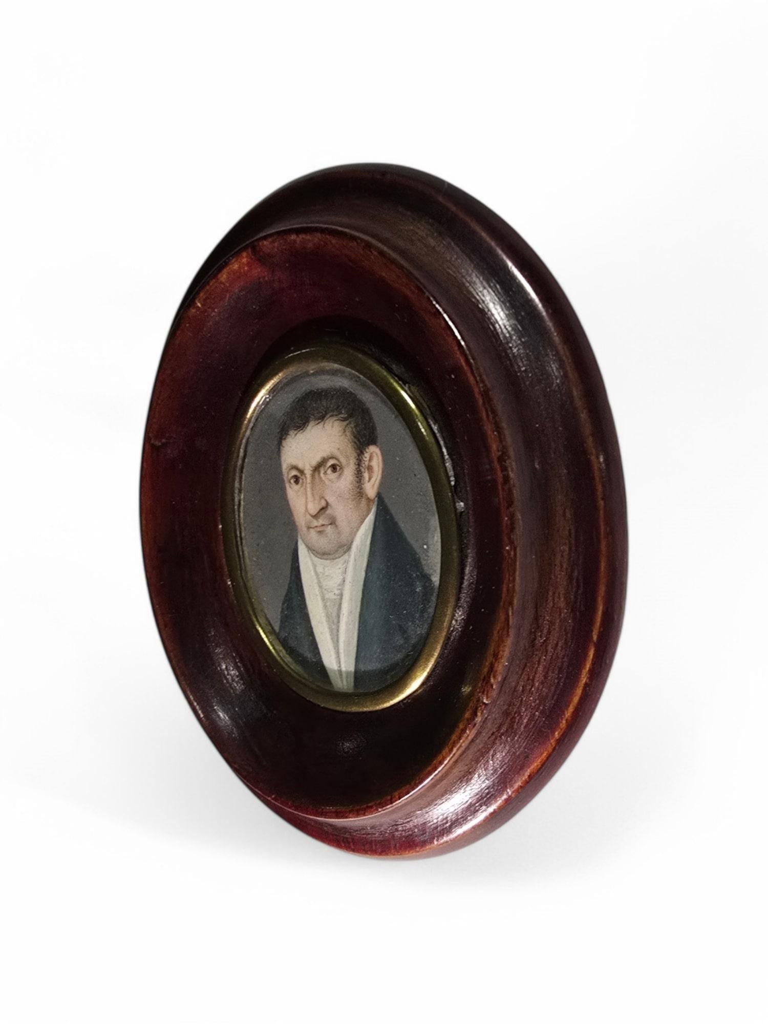 19th Century 19th-Century Oil Portrait Miniature For Sale