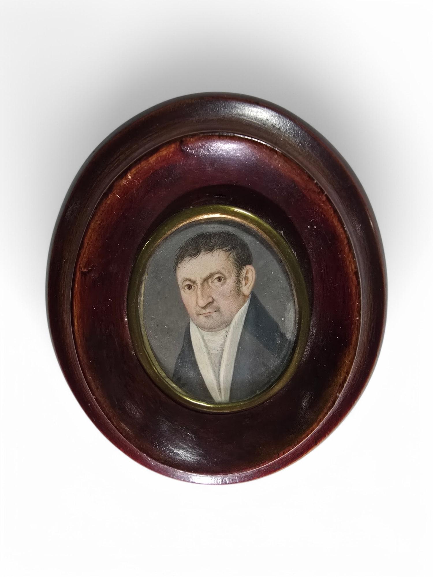 19th-Century Oil Portrait Miniature For Sale 1