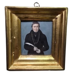 Miniatura de retrato al óleo del siglo XIX