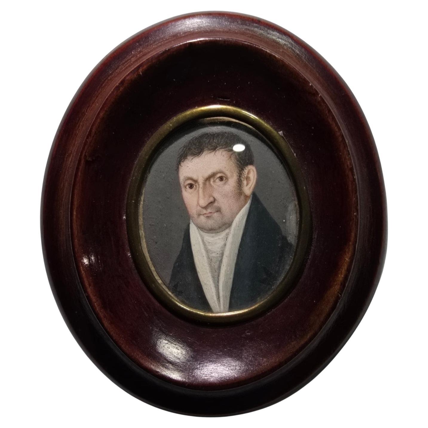 19th-Century Oil Portrait Miniature