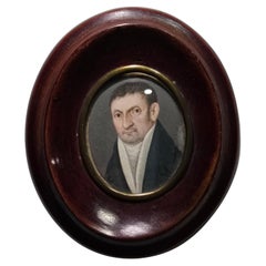 Ritratto ad olio in miniatura del XIX secolo