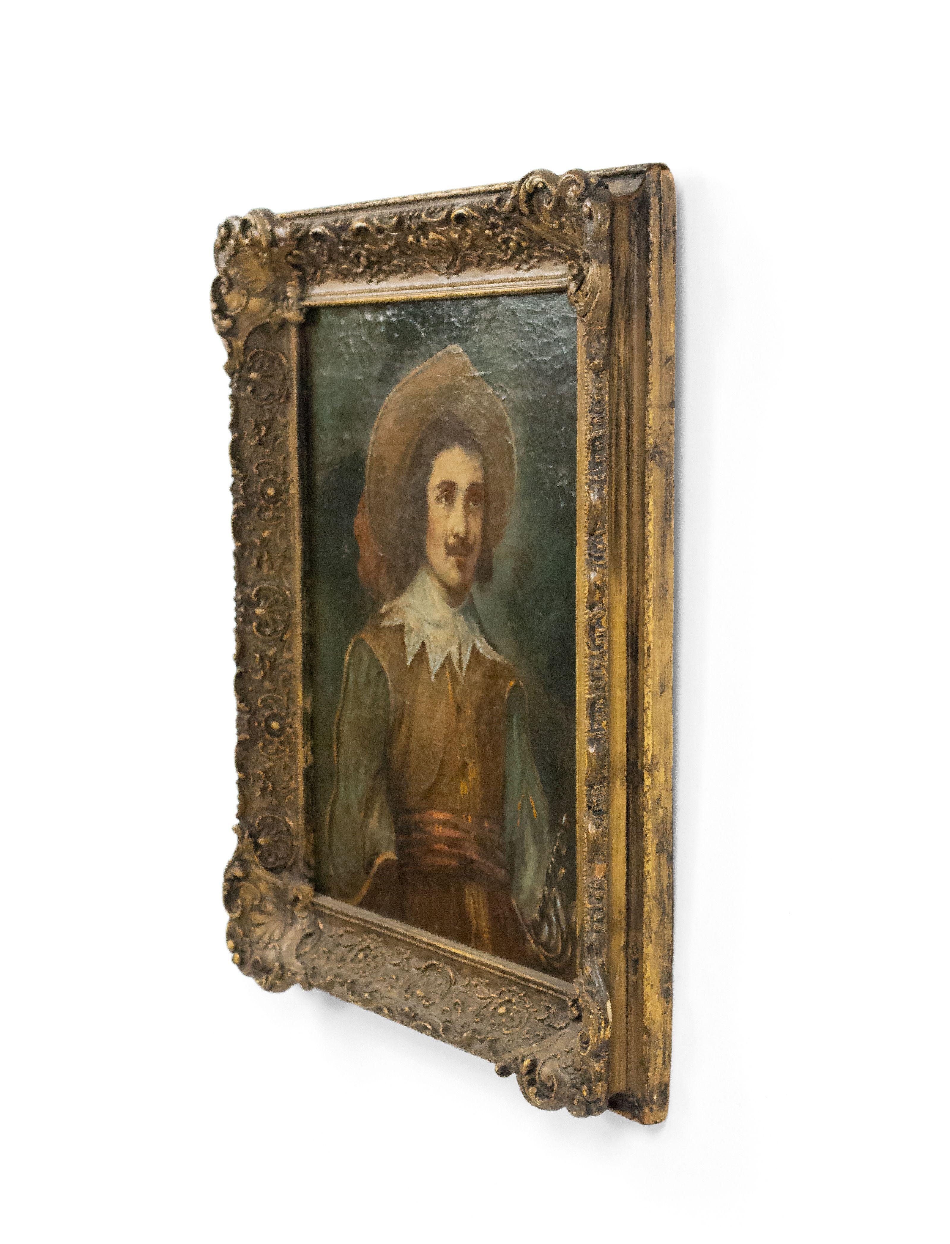 19th Century Oil Portrait of an Italian Renaissance Cavalier Framed 1