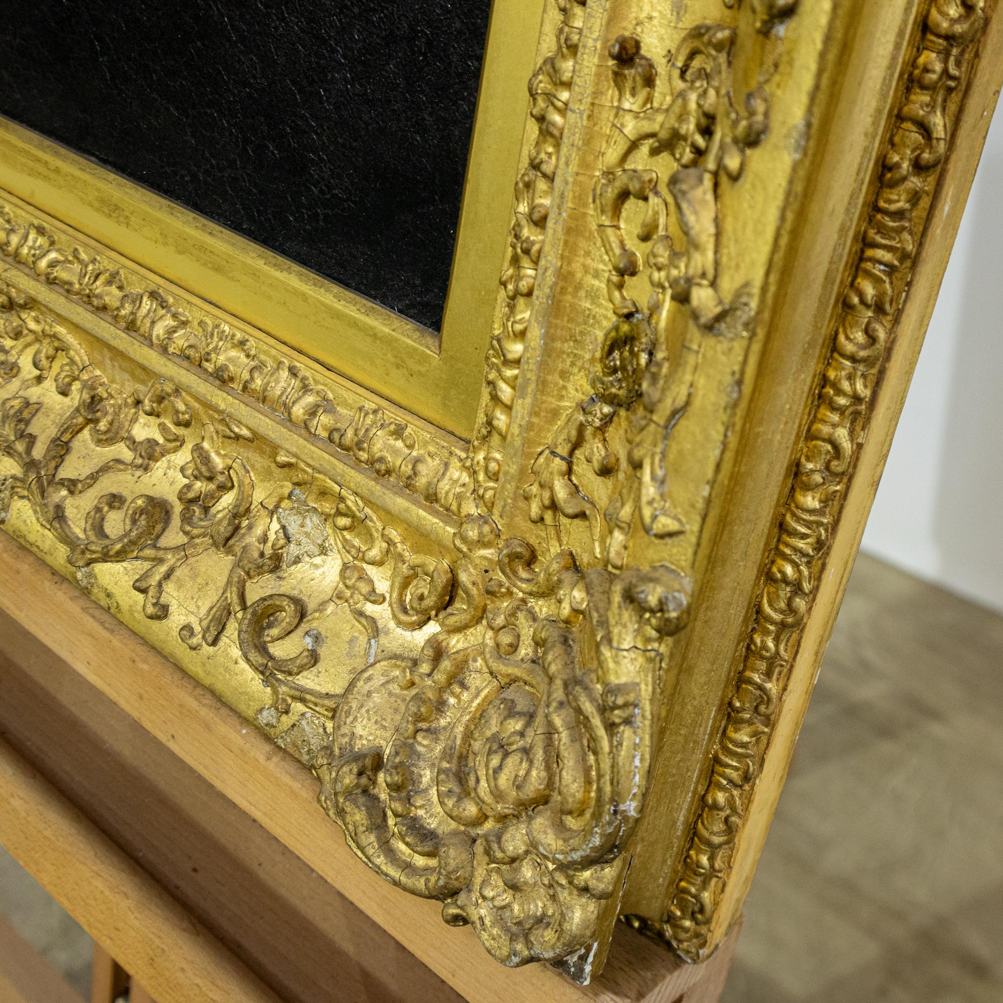 Painted 19th Century Oil Portrait of Boy in Gilt Frame For Sale