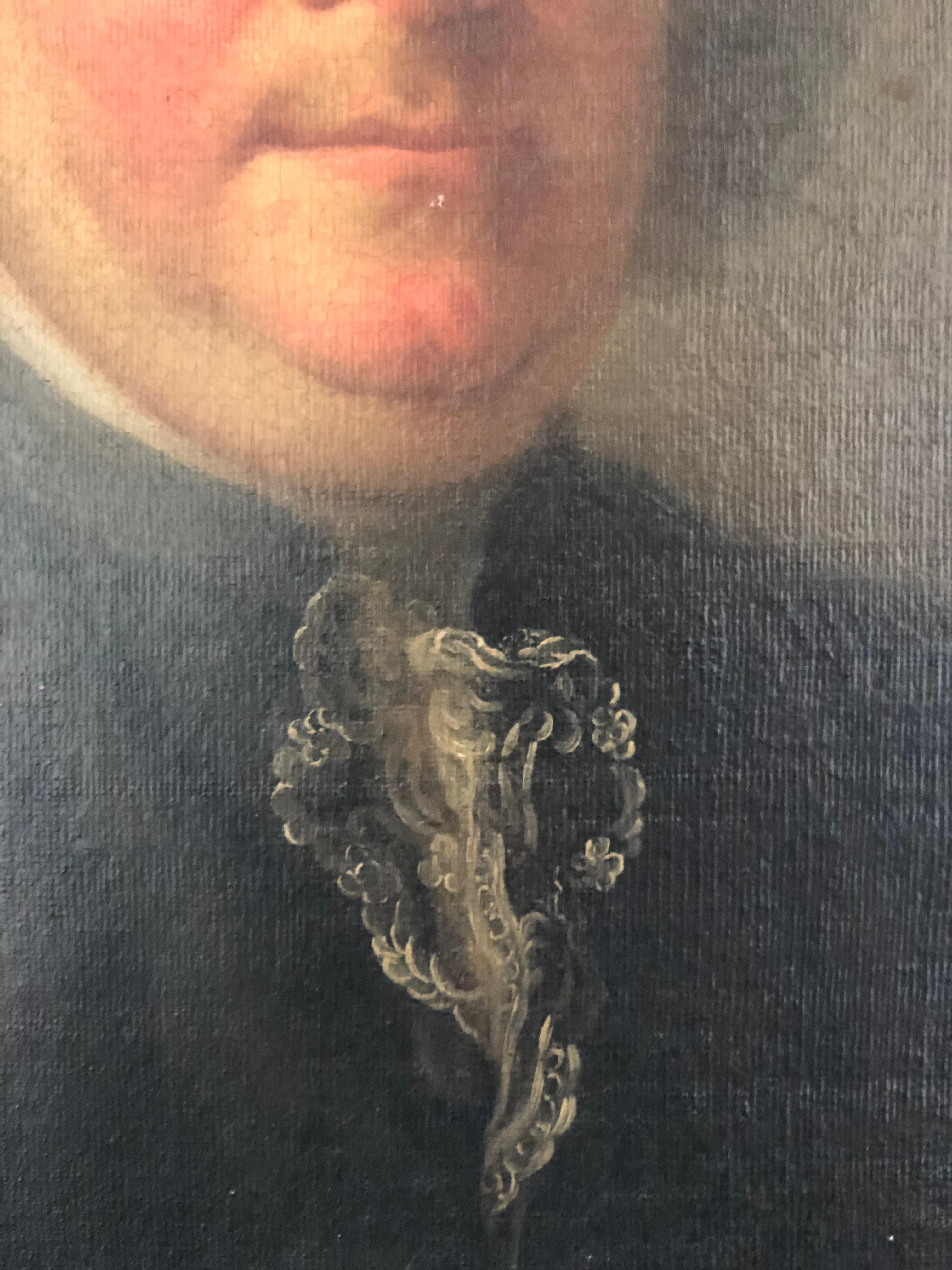 19th Century Oil Portrait Painting of Gentleman with Red Cheeks 3