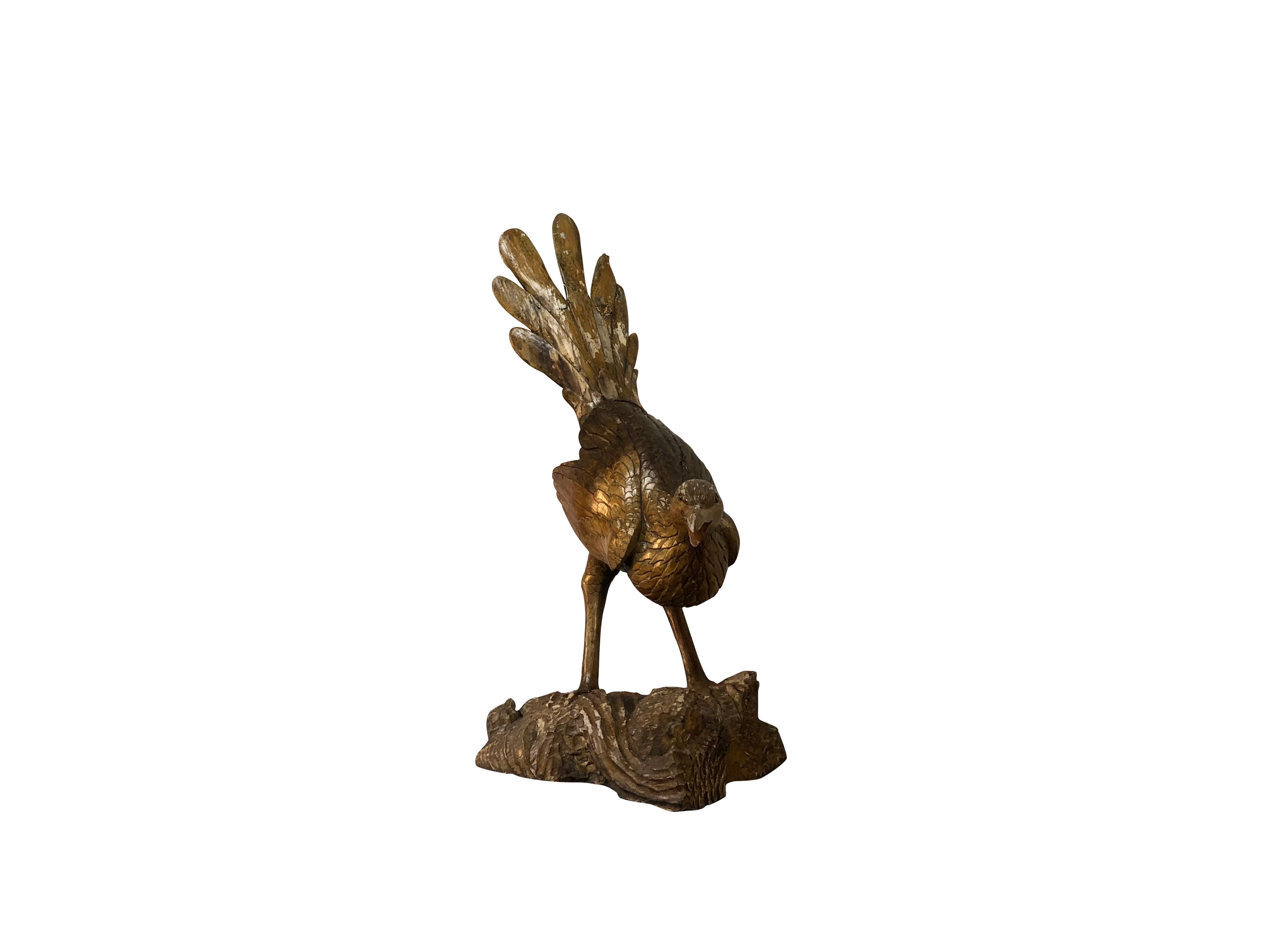 Napoleon III 19th Century French Cypresswood Bird, Oiseau Mythologique - Antique Table Décor