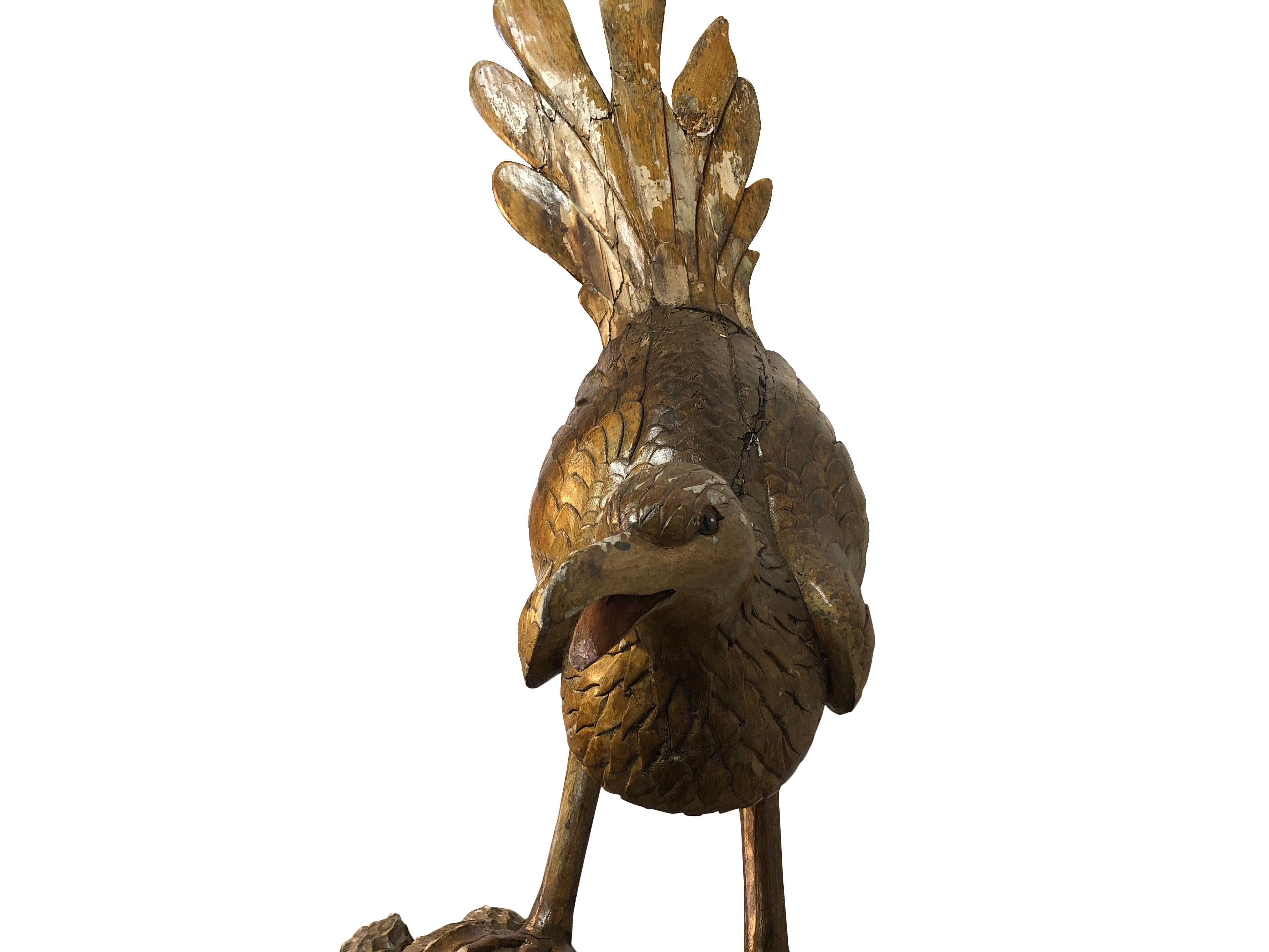 19th Century French Cypresswood Bird, Oiseau Mythologique - Antique Table Décor In Good Condition In West Palm Beach, FL