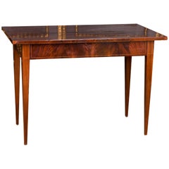 19th Century Old Biedermeier Backgammon Table with Mahogany Veneer Nice Patina