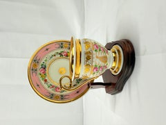 19th Century, Old Paris Gilt Porcelain Floral Cup & Saucer Set