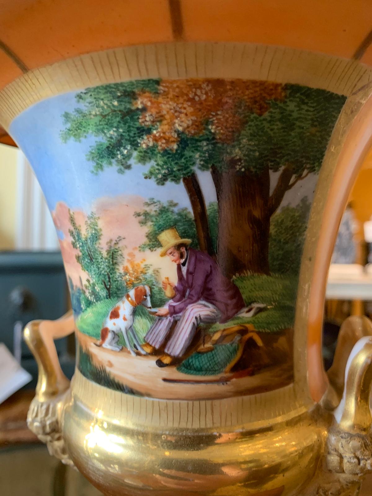 19th Century Old Paris Porcelain Urn as Lamp In Good Condition In Atlanta, GA