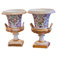 19th Century Old Paris Urns - a Pair