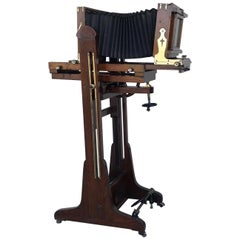 19th Century Old Study Camera in Oak Wood with Height Adjustable and Brake