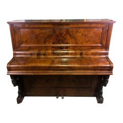 19th Century Old Walnut Burl Wall Piano