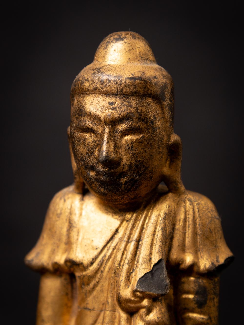 19th century Old wooden Burmese Shan Buddha statue from Burma - Originalbuddhas For Sale 6
