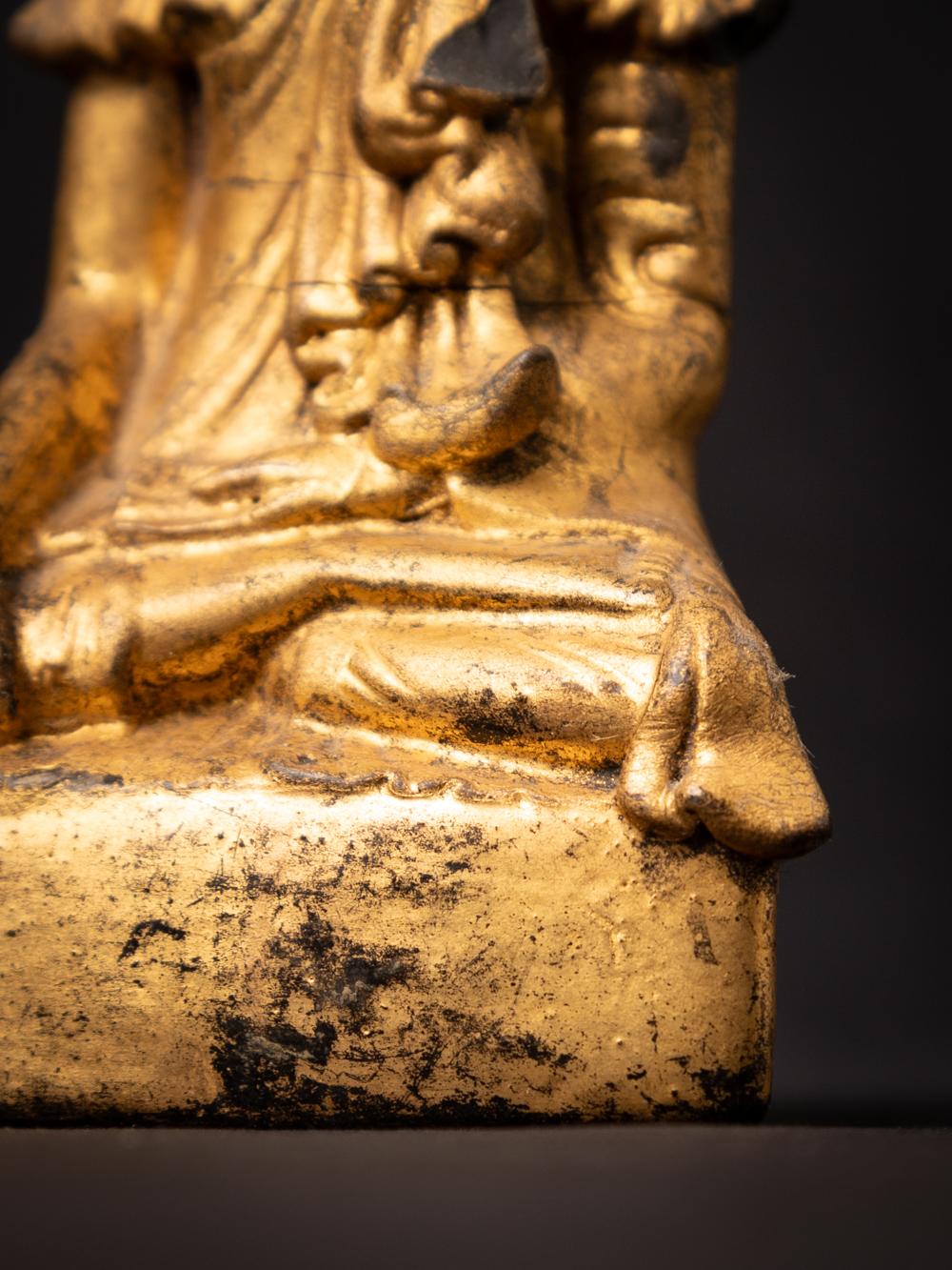 19th century Old wooden Burmese Shan Buddha statue from Burma - Originalbuddhas For Sale 12