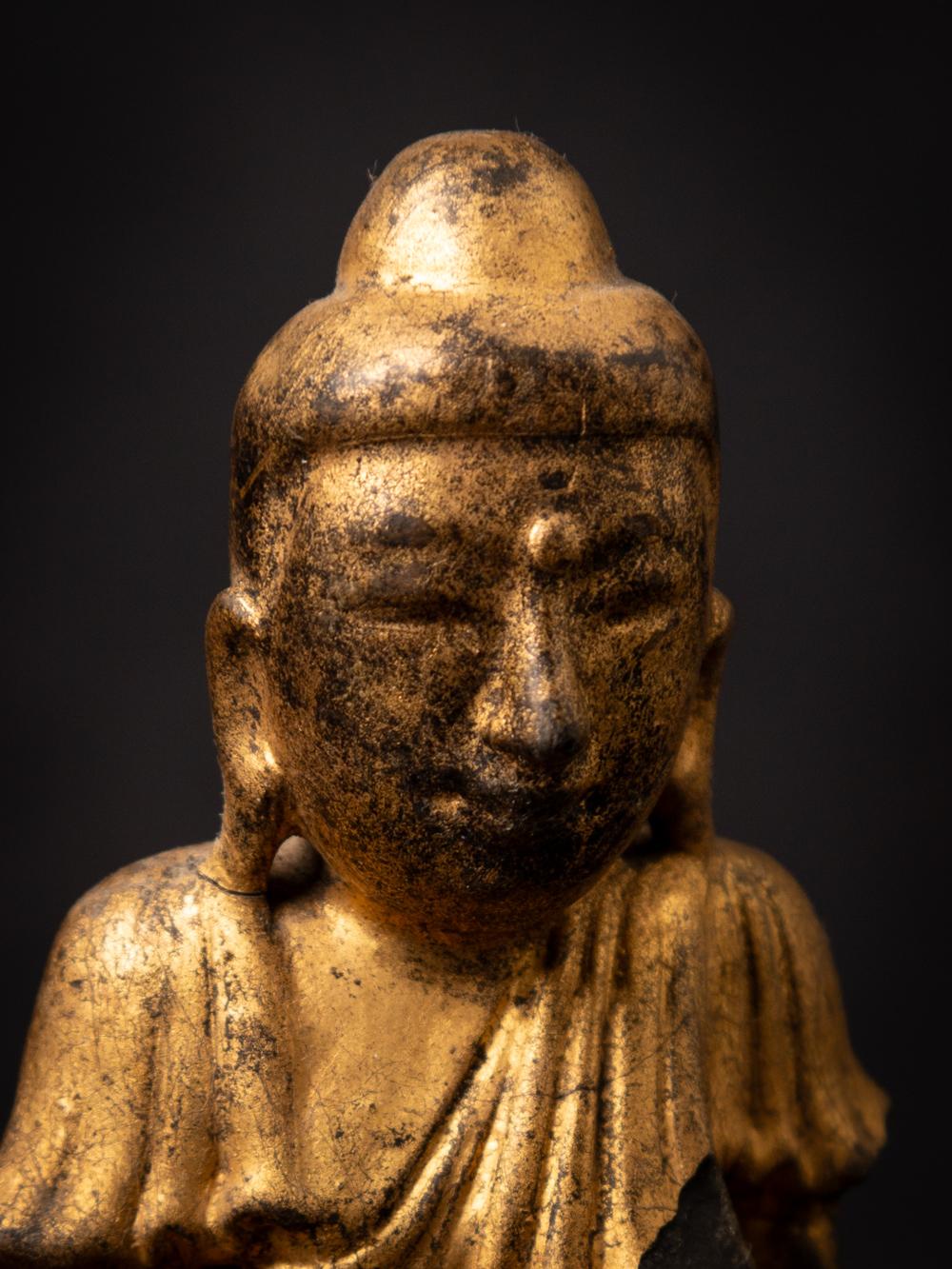 19th Century 19th century Old wooden Burmese Shan Buddha statue from Burma - Originalbuddhas For Sale