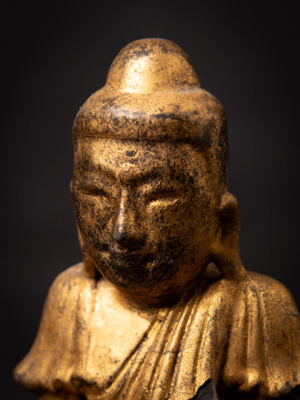 19th century Old wooden Burmese Shan Buddha statue from Burma - Originalbuddhas For Sale 3