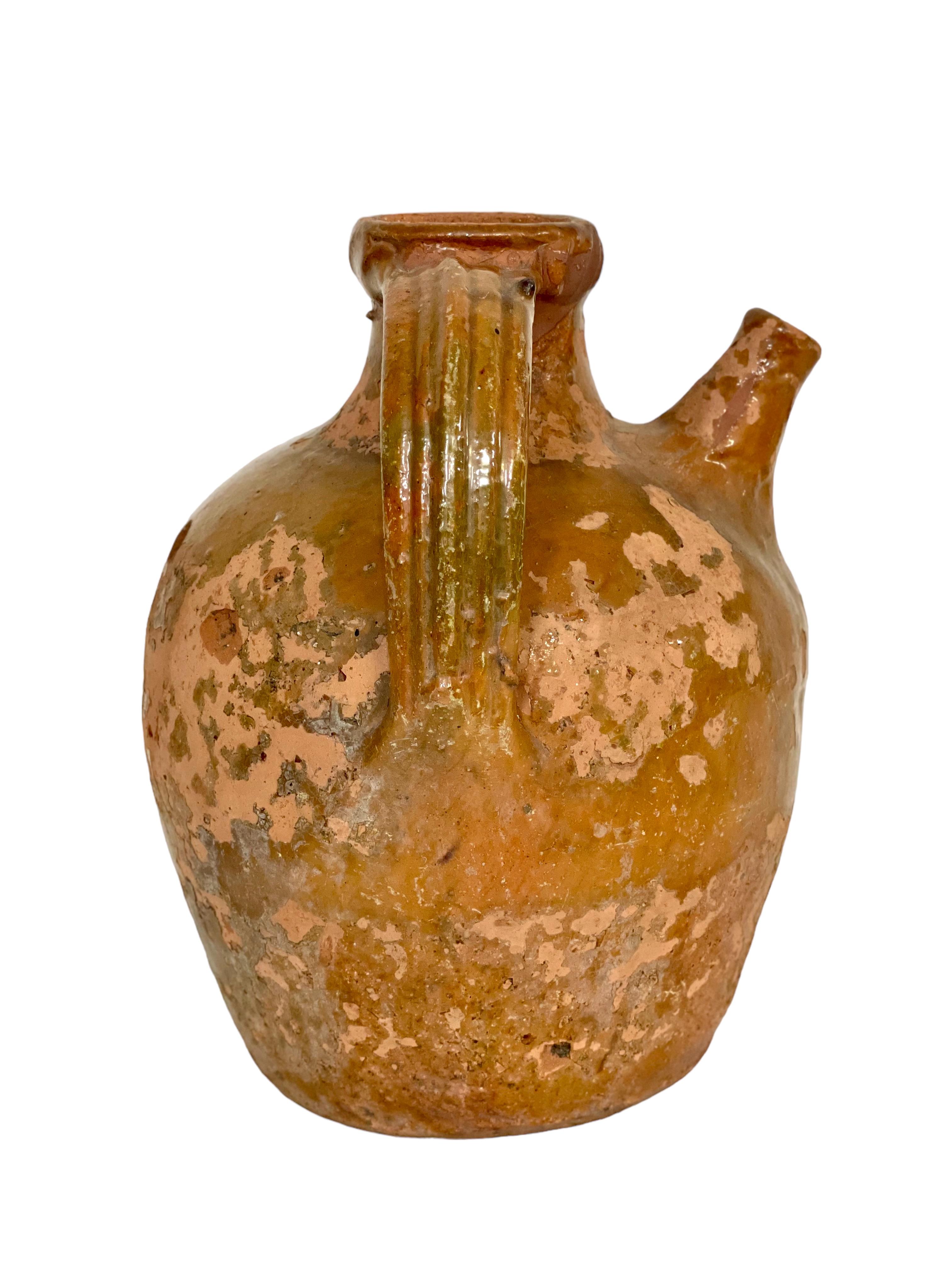 Oliven-Ölgefäß aus der Provence aus dem 19. Jahrhundert (Glasiert) im Angebot
