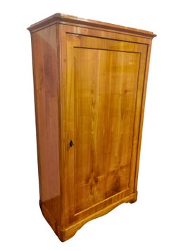 19th Century One-Door Biedermeier Cherry Cabinet / Wardrobe