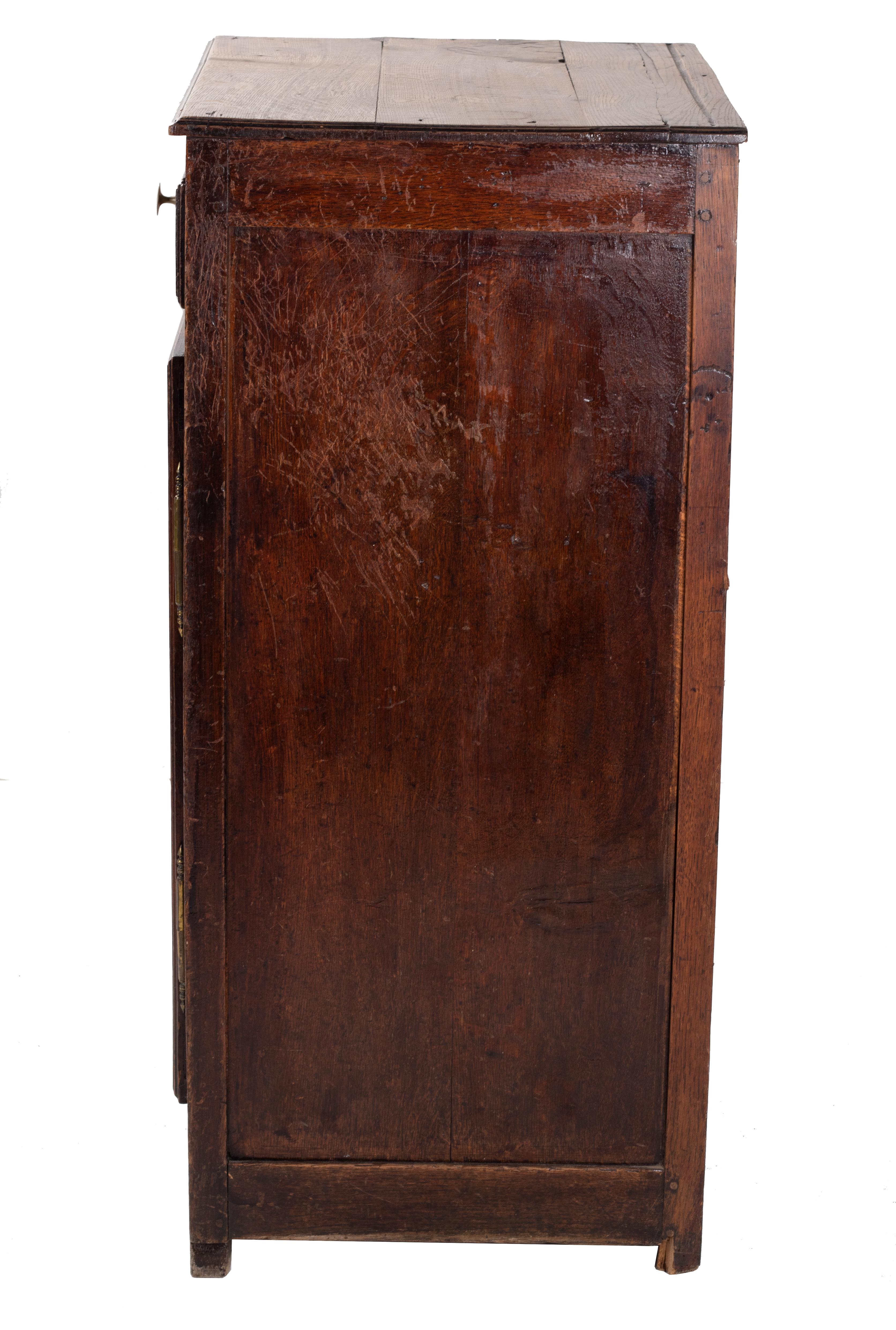 Wood 19th Century One Drawer and One Door French Cabinet