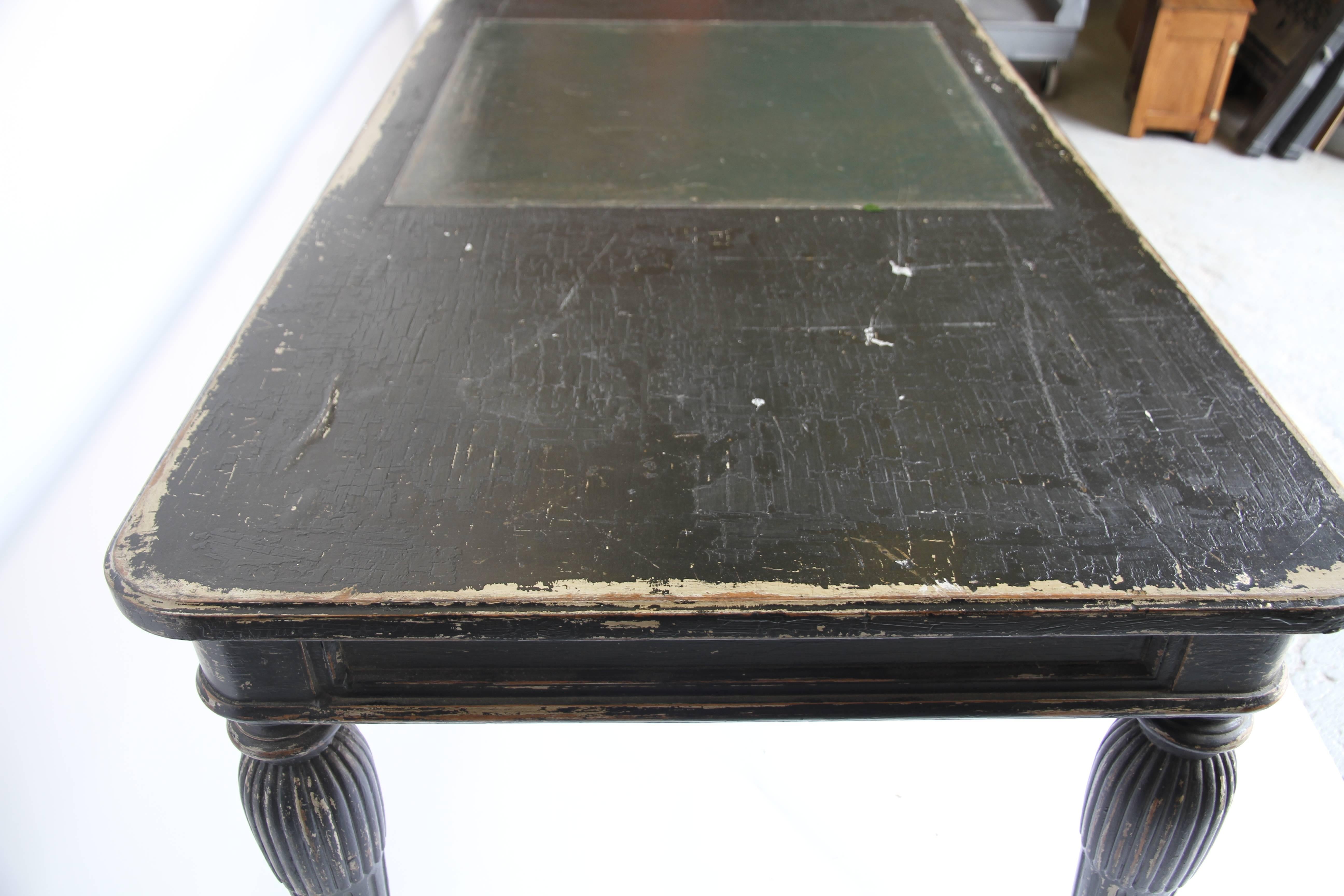19th Century One Drawer Desk with Partial Leather Top 4