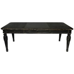 19th Century One Drawer Desk with Partial Leather Top