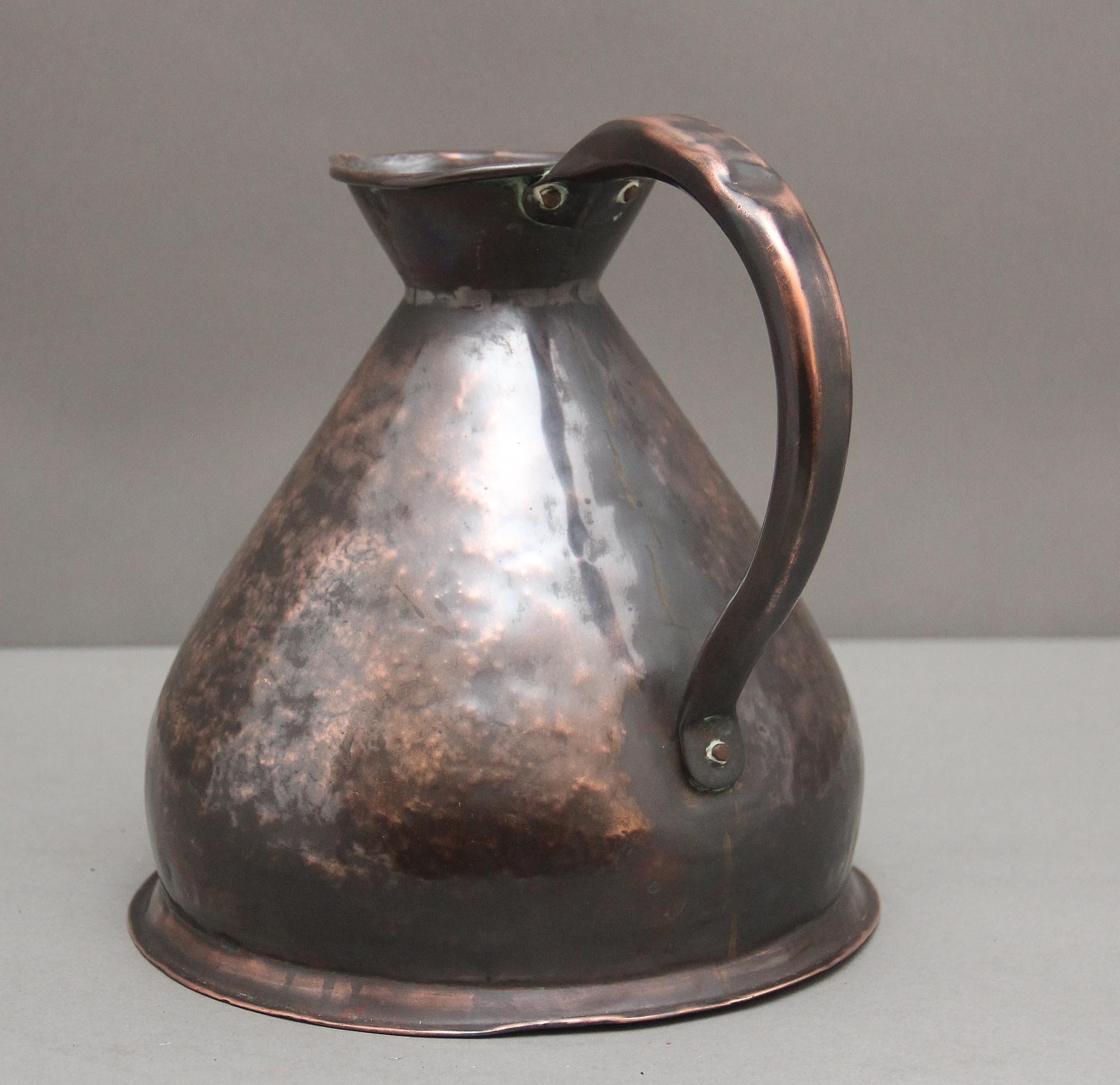 Victorian 19th Century one gallon copper measuring jug