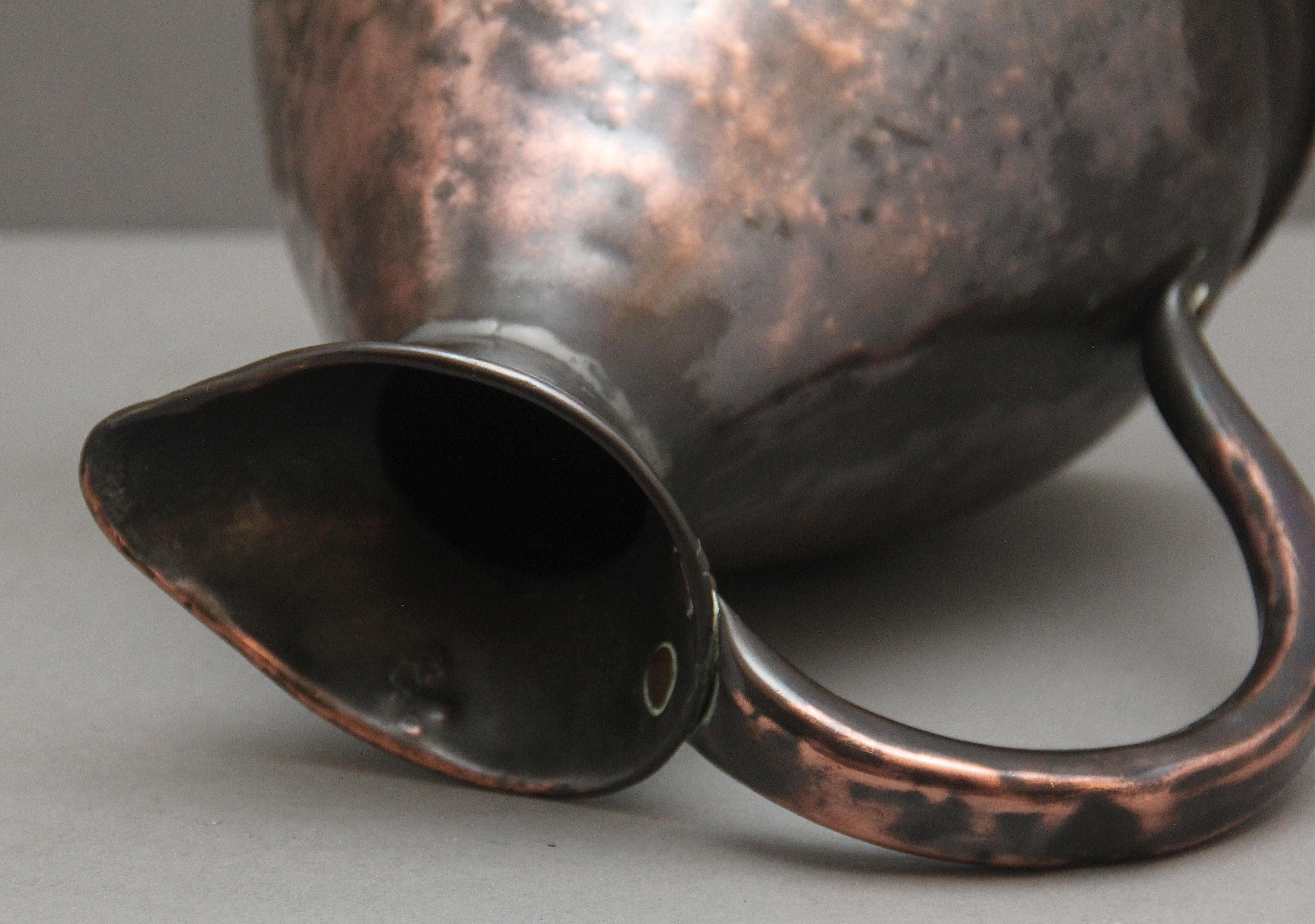 19th Century one gallon copper measuring jug 1