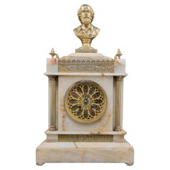 Used 19th Century Onyx and Bronze Clock with William Shakespeare