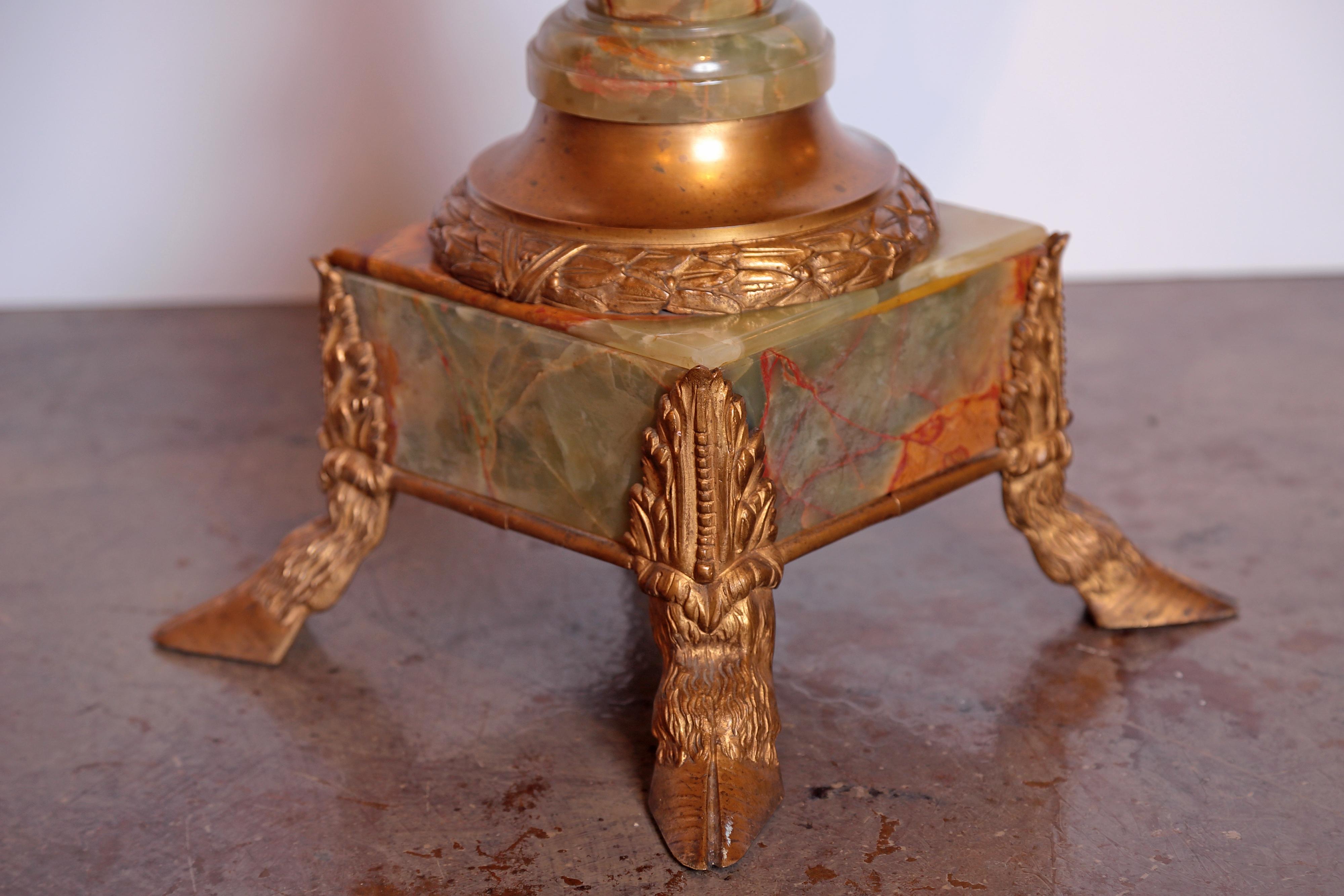 19th Century Onyx and Gilt Bronze Side Table In Good Condition In Dallas, TX