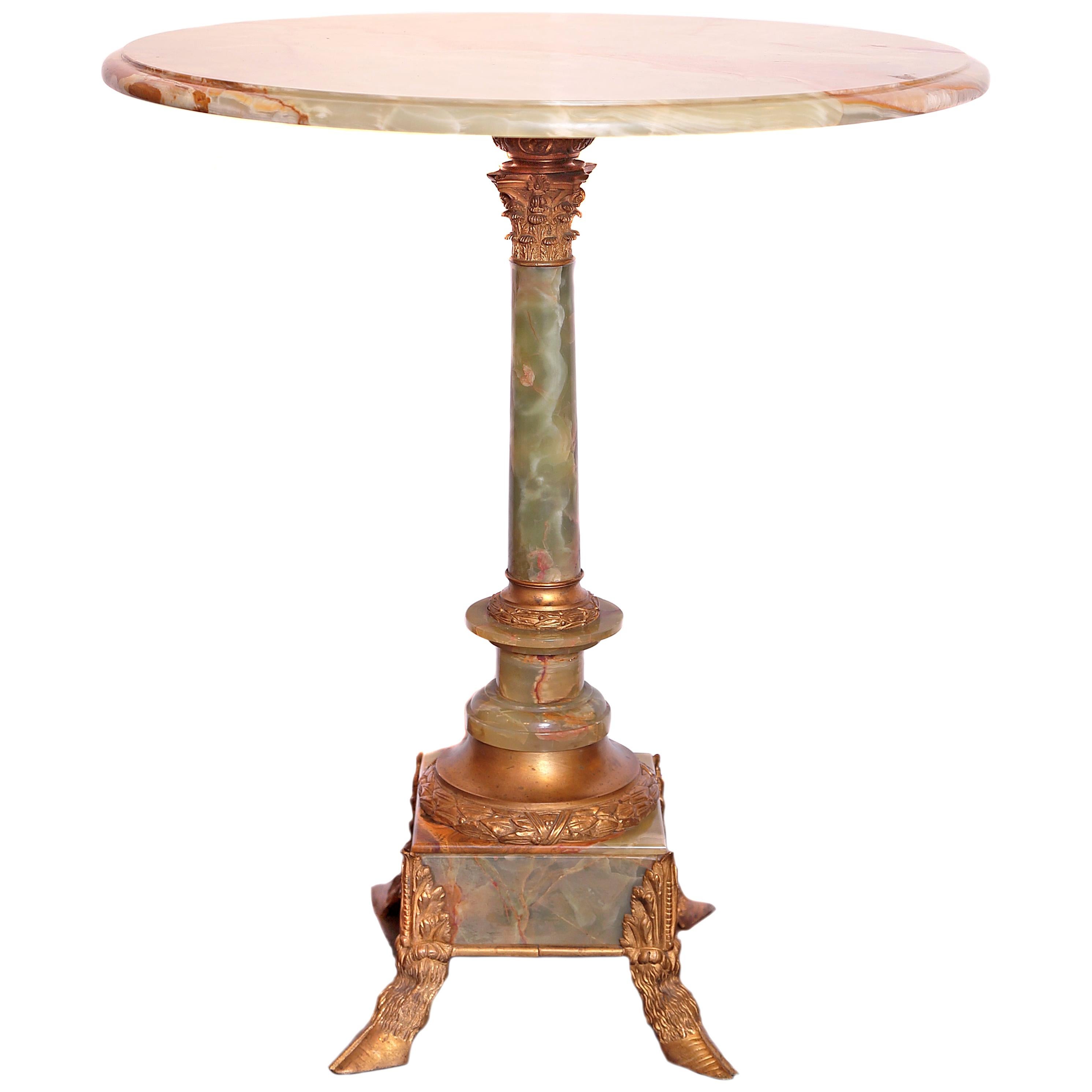 19th Century Onyx and Gilt Bronze Side Table