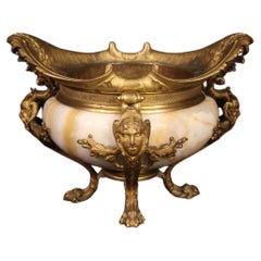 19th Century Onyx and Gold Bronze French Napoleon III Centerpiece, 1870