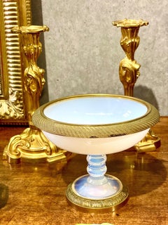 19th Century Opaline and Gilt Bronze Jewelry Stand, “Soap Bubble” Hues