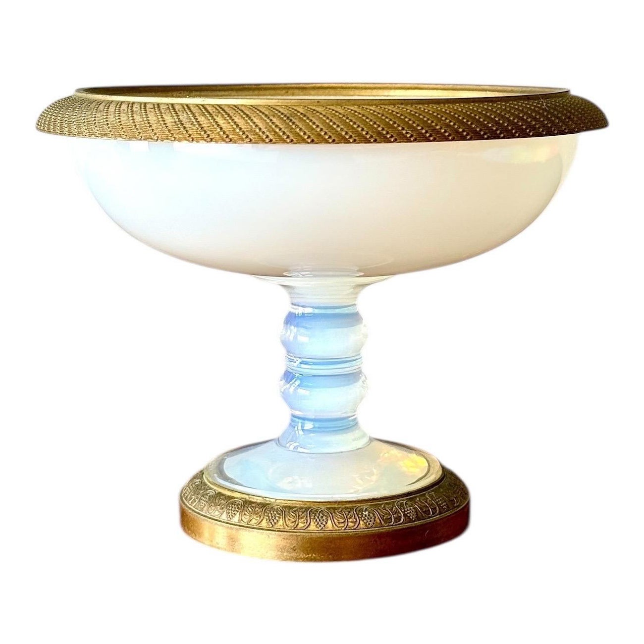 Schmuckständer aus Opalin und vergoldeter Bronze des 19. Jahrhunderts, "Seifenblasen"-Farben