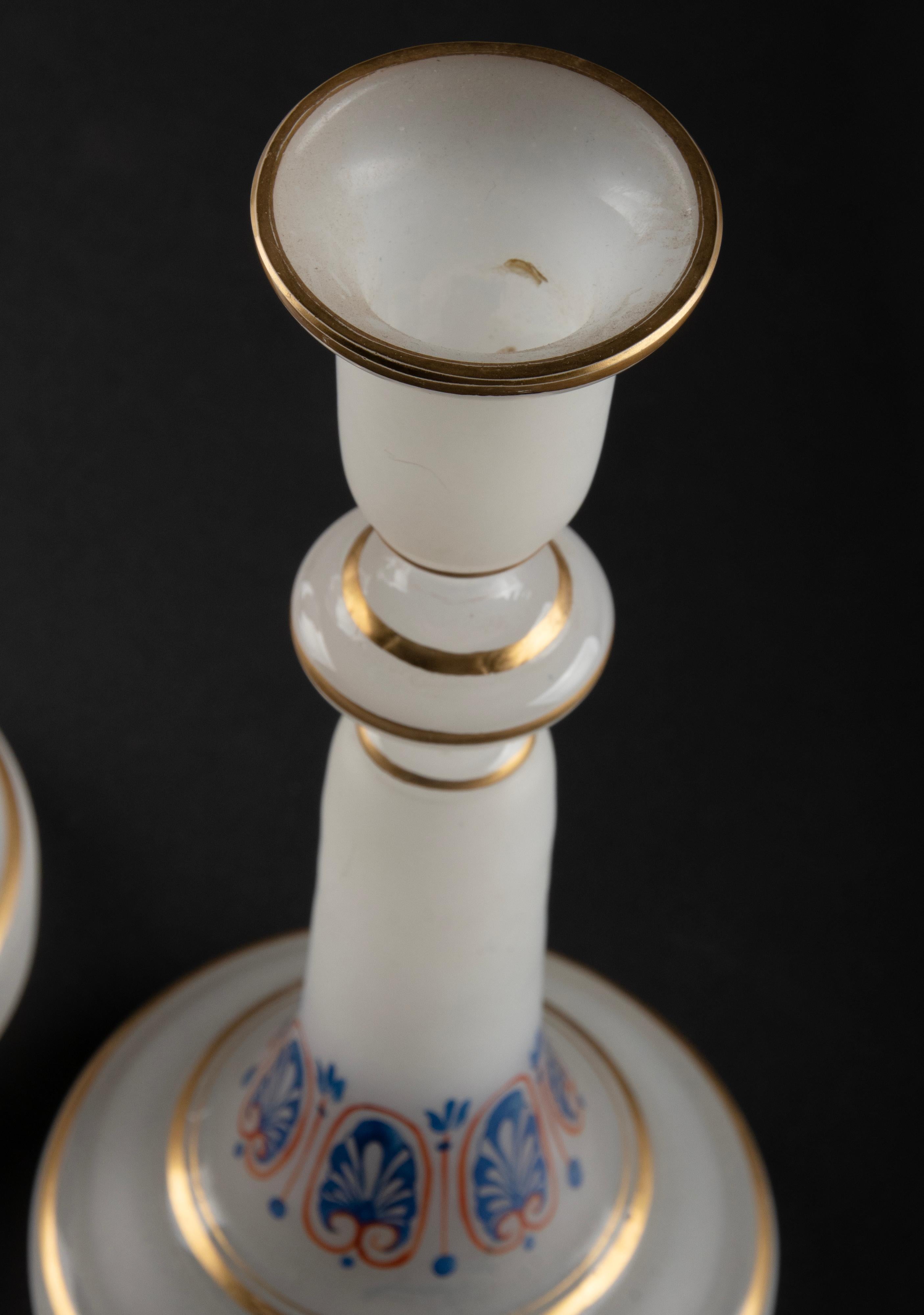 19th Century Opaline Glass Candlesticks For Sale 9