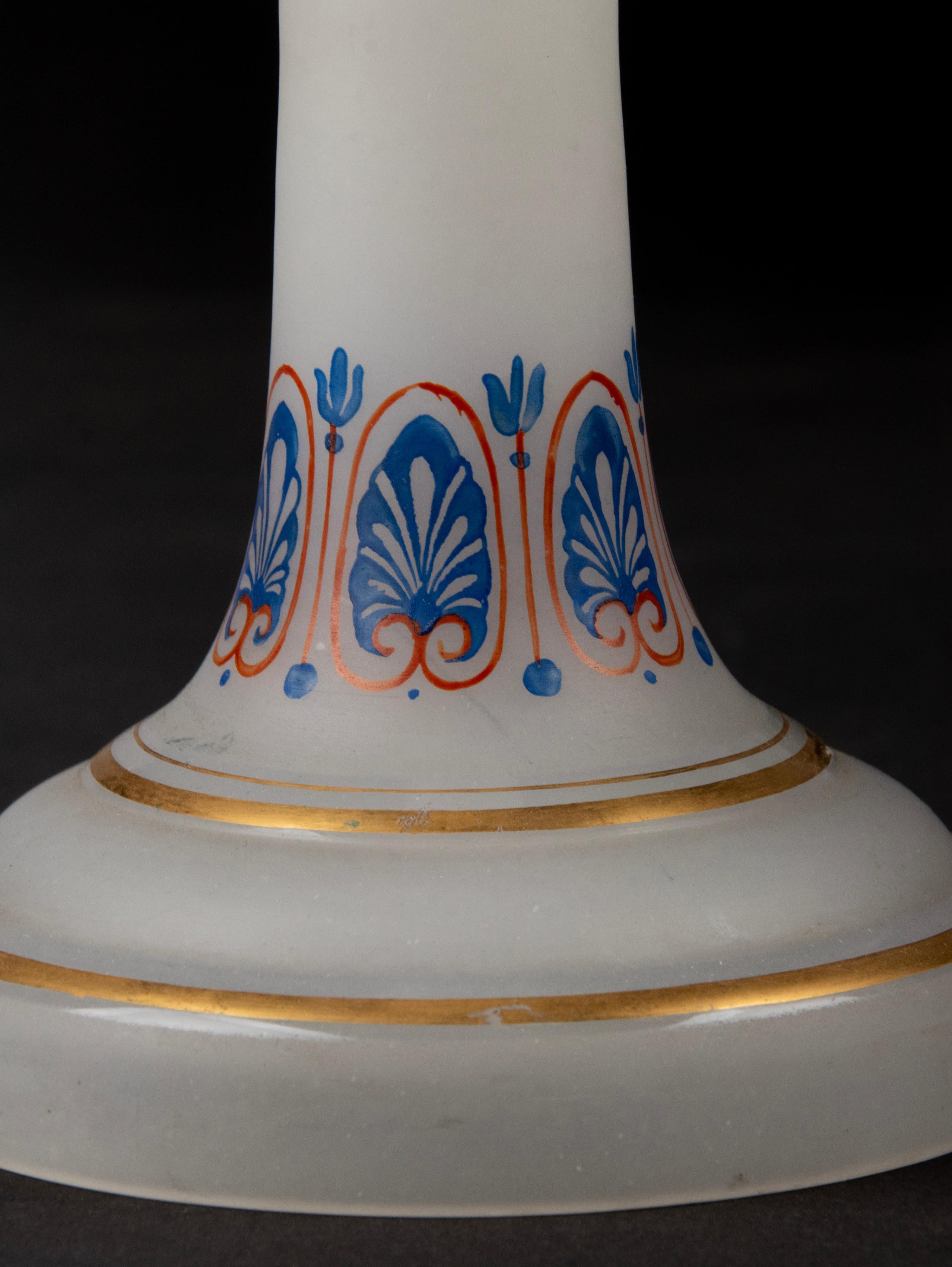 Late 19th Century 19th Century Opaline Glass Candlesticks For Sale