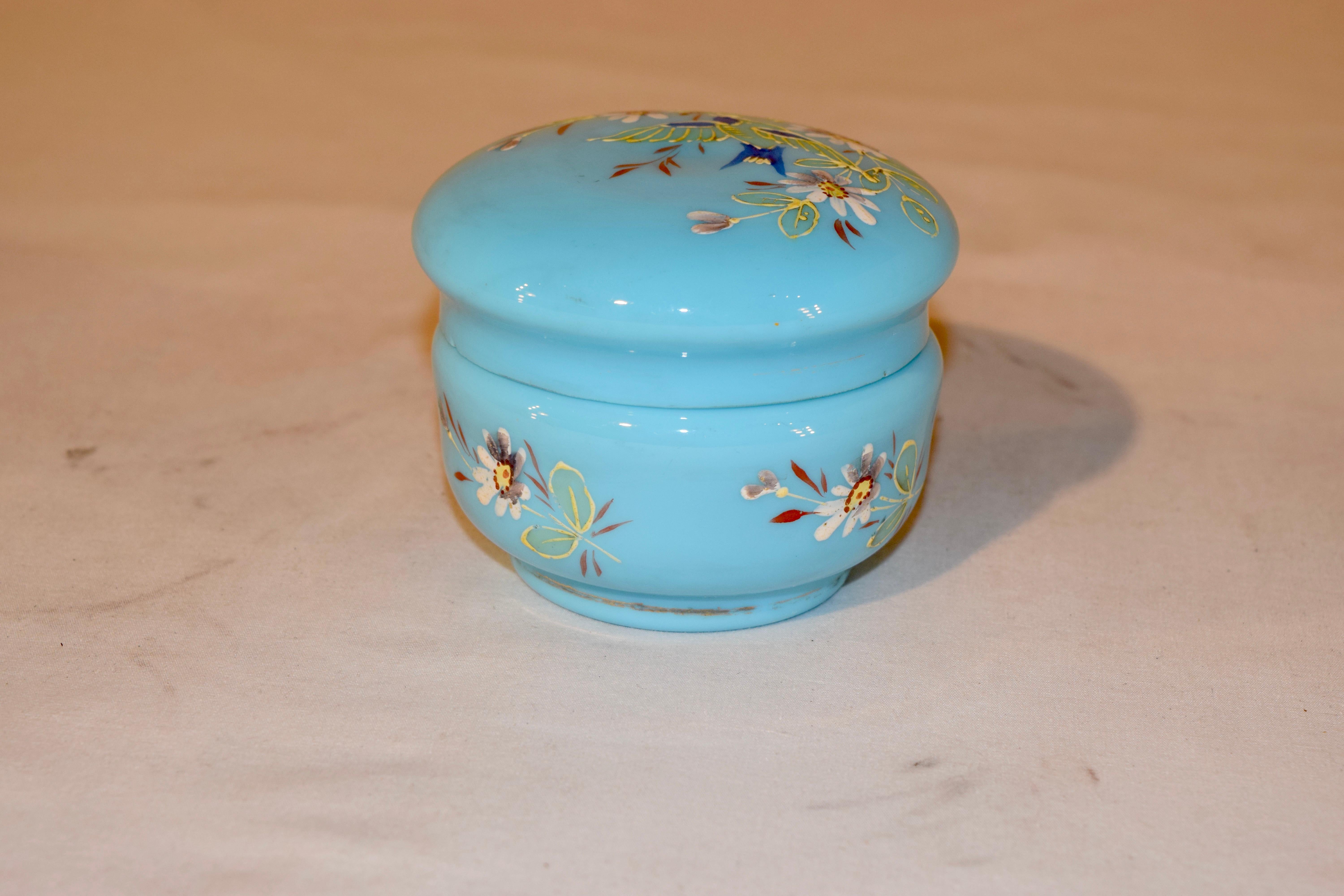 French 19th Century Opaline Glass Jar For Sale