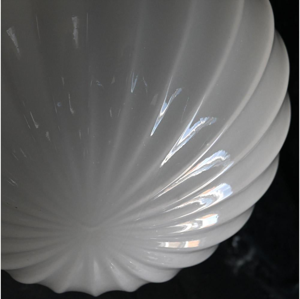 19th Century Opaline Glass Ribbed Light 4