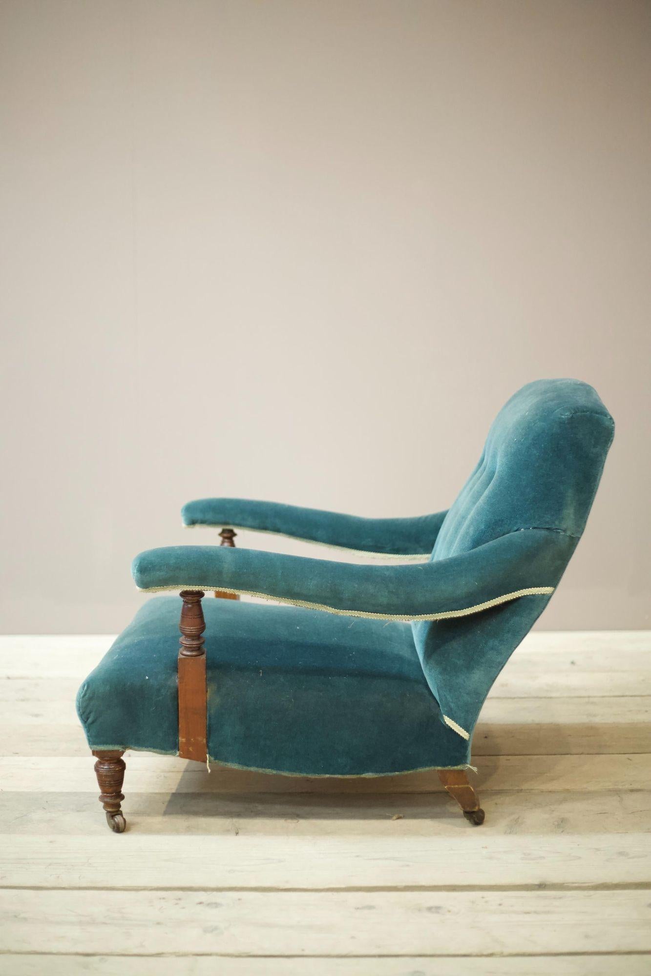 Mahogany 19th Century Open Armchair by Hampton and Sons
