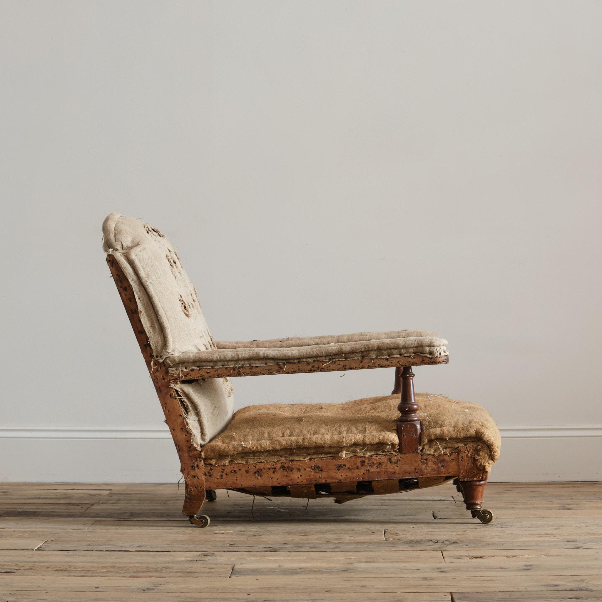 Late Victorian 19th Century Open armchair by Robertson & Coleman For Sale