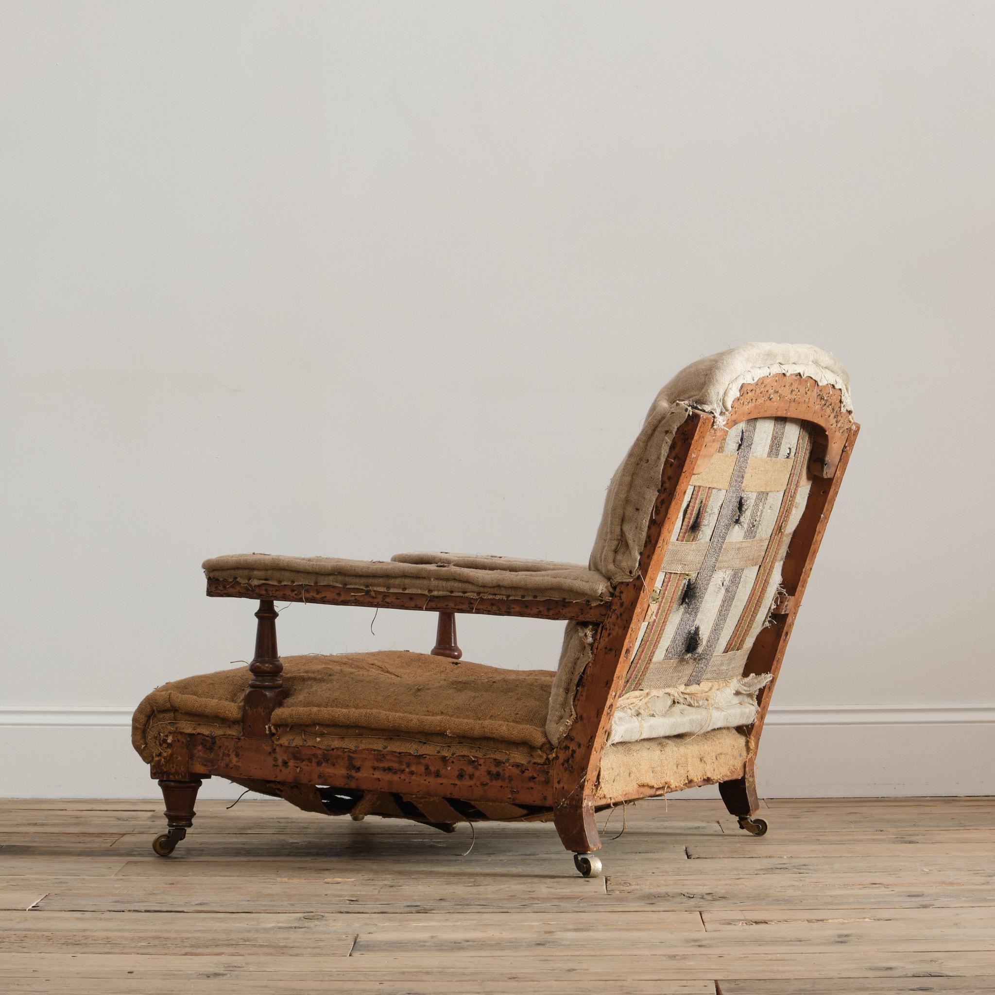 Oak 19th Century Open armchair by Robertson & Coleman For Sale