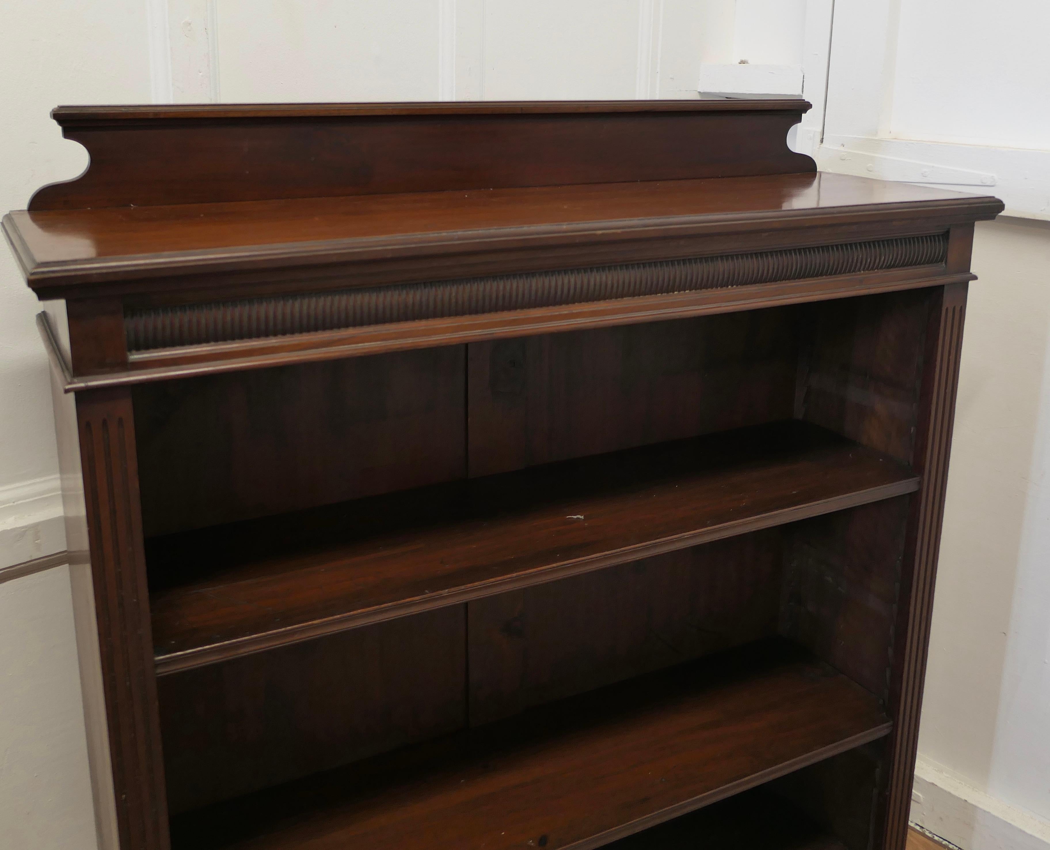 Walnut 19th Century Open Bookcase.  This is a good roomy bookcase   For Sale