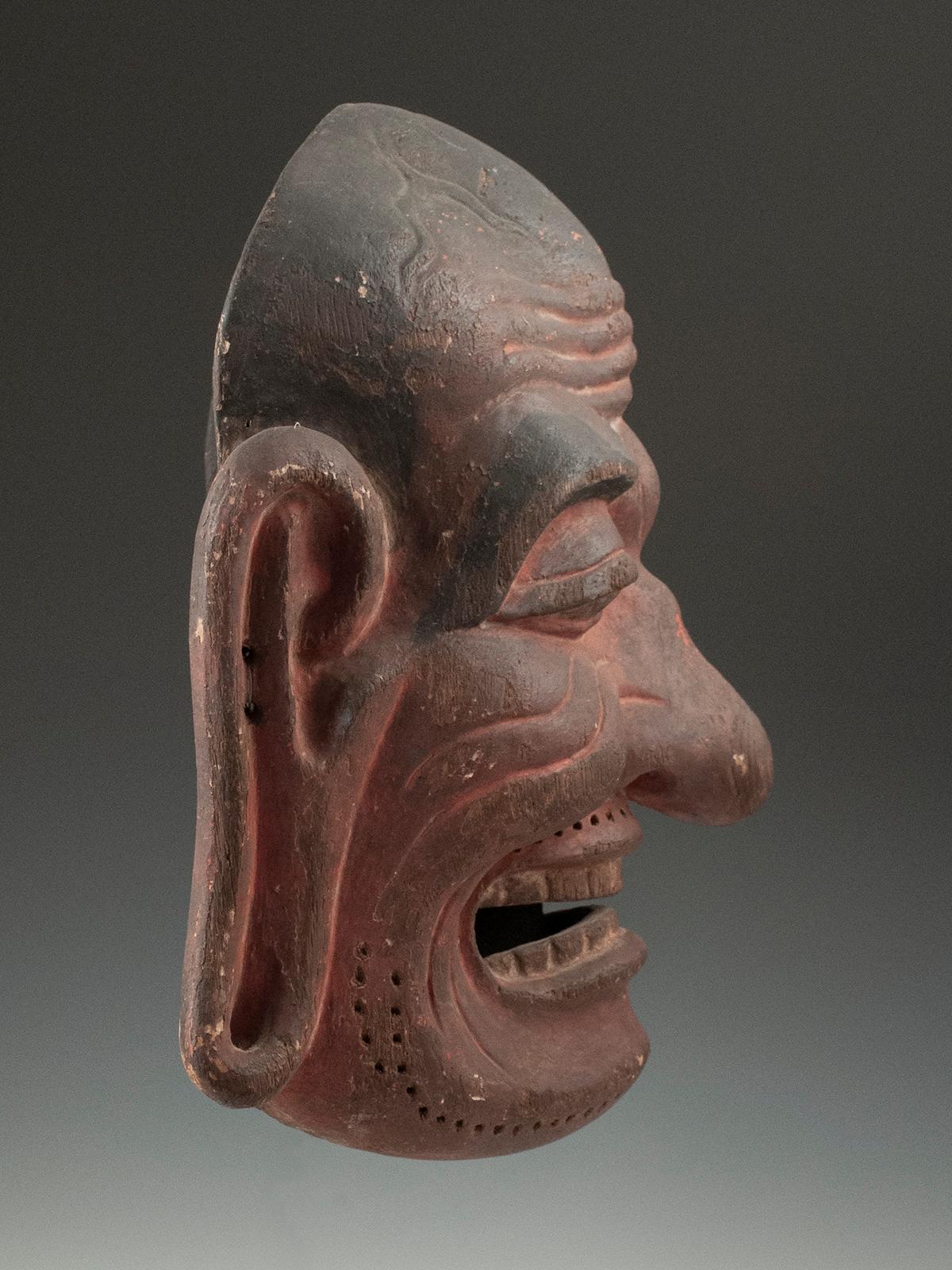 Tribal Masque bouddhiste rituel du 19e siècle ou plus ancien, Japon en vente